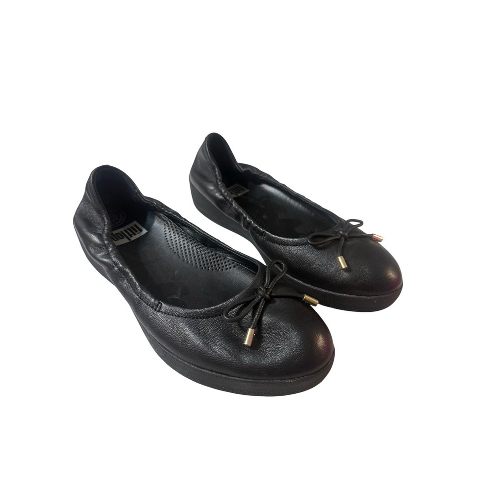 Fitflop Super bendy Patent Black Patent PU Ballerina Flats Pumps Shoes Size 8